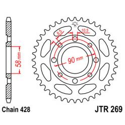 Звездочка задняя JT Sprockets (шаг 428) JT JTR269